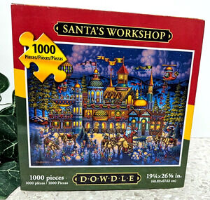 Santa's Workshop Christmas Puzzle, 1000 pcs, by Dowdle Folk Art 19.25" x 26.625"